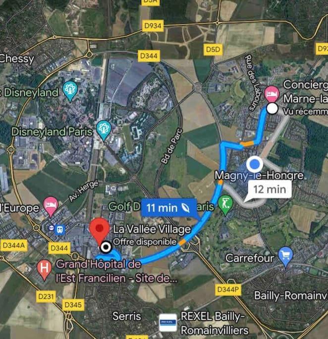 Duplex Moderne 8Per&3Ch&10 Min Disney&Parking Free Magny-le-Hongre Eksteriør billede